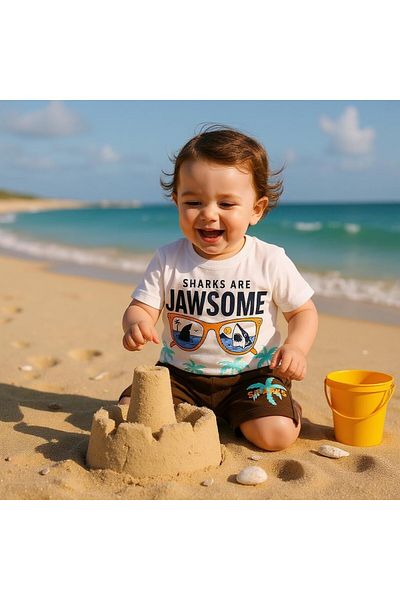 SeaBubbles Palm Tree Boy Shorts Set