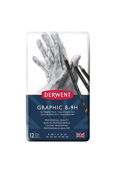 Derwent Graphic Dereceli Karakalem 12'li Set B 9h Arası Tonlar