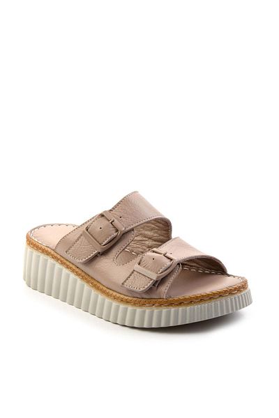 Bambi Nude Leather Women's Slippers K04281030903