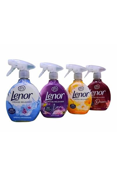 lenor Spray parfumat pentru tesaturi, Lenor, Set 4 x Spring Awakening, Ruby Jasmine, Exotic Bloom, Summer