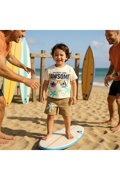 SeaBubbles Palm Tree Boy Shorts Set