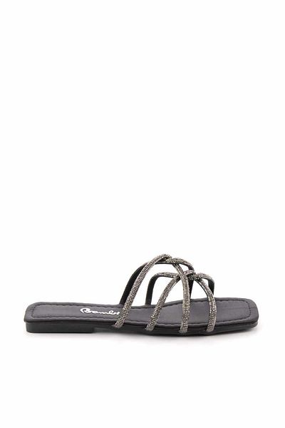 Bambi Black Satin Women's Slippers K04137000538