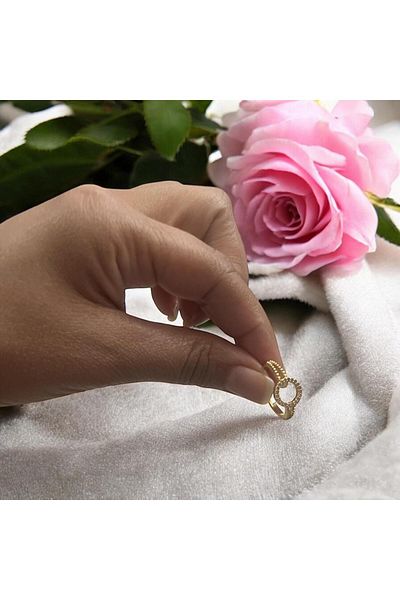 demirosa 1 Pcs Steel Adjustable Stone Stylish Ring