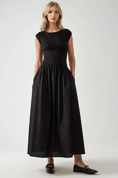 Hiccup Πλεκτό φόρεμα Kayak Collar A-Form Fit Maxi