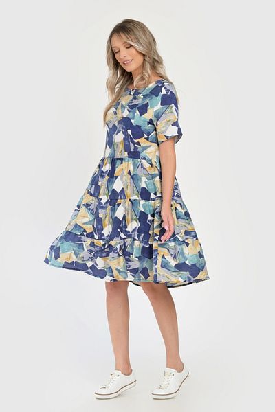 Eranthe Rochie Medie Dama V289, cu Imprimeu Abstract