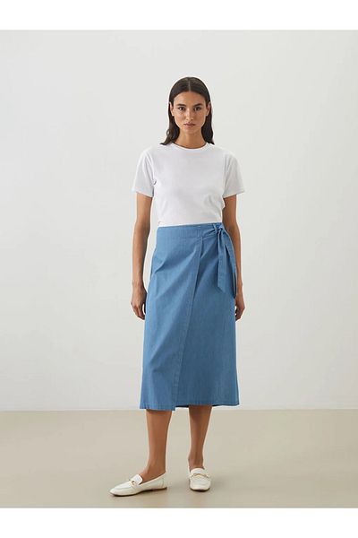 LC Waikiki Lcwaikiki Classic Indigo Women's Jean Skirt with Elastic Waist