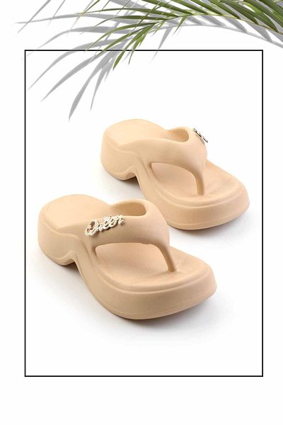 Bambi Γυναικείες Παντόφλες Μπεζ K04740340059