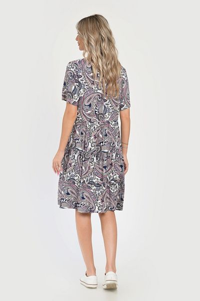 Eranthe Rochie Medie Dama V284, Imprimeu cu Motive Orientale