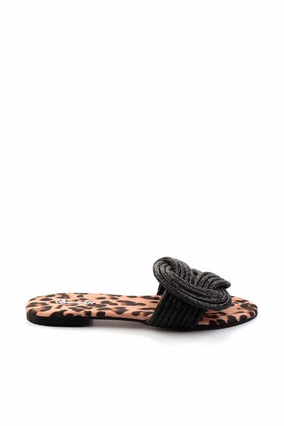 Bambi Black Leopard Women's Slippers K04192175087