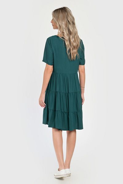 Eranthe Women's Ruffle Dress V291, Green with floral print