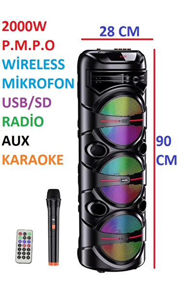 LEERFEI Ultra+ BASS Büyük Boy DJ Kabin Tekerlekli Organizasyon USB Hoparlör T...