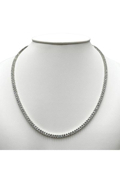 THO Colier Tennis Unisex, Iced Out, Fabricat Din Inox, Colier 50cm