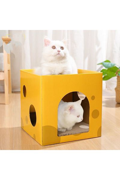 TaoTaoPets Durable Cat House Scratching Cardboard, Indoor Pet Furniture