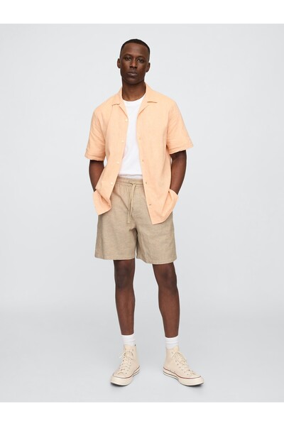 GAP Erkek Krem Keten Karışımlı Easy Şort