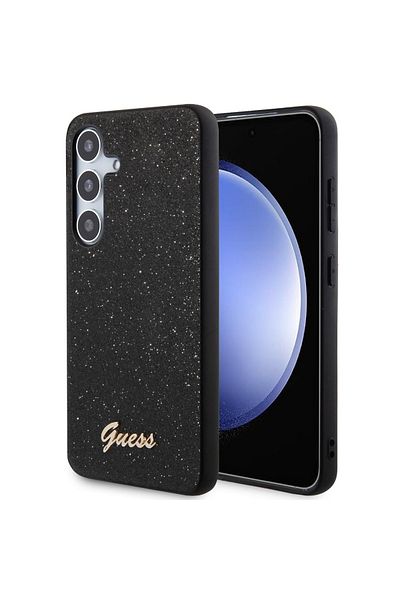 Guess Tpu case Glitter Flakes Metal Logo Samsung Galaxy S24 Plus Black