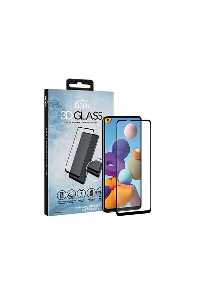 EIGER Foil Samsung Galaxy A21s 3d Glass Edge To Edge Clear Black