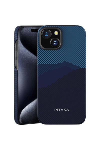PITAKA Husa MagEZ 4 StarPeak Over the horizon 1500D, Aramida MagSafe iPhone 15 Plus