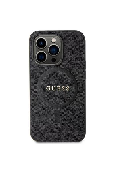 Guess Saffiano Magsafe Iphone 15 Pro Case Black