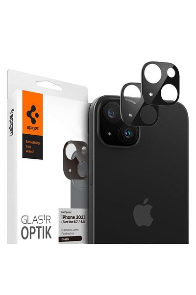 Spigen Camera Glass Tr Optik Screen Protector for iPhone 15 / 15 Plus Black (2 PCS/PACK)
