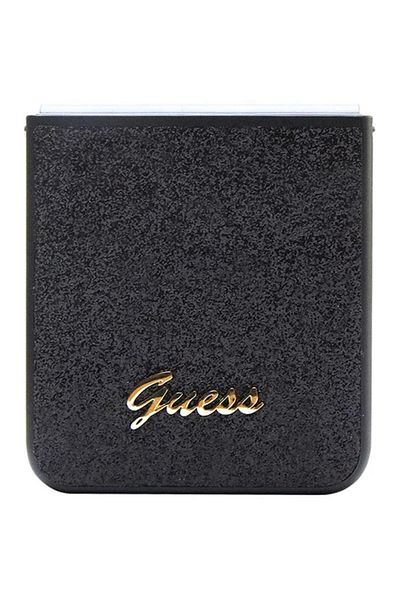 Guess TPU case Glitter Flakes Metal Logo Samsung Galaxy Z Flip5 Black
