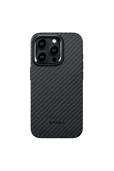 PITAKA Husa MagEZ Pro 4 Aramida 1500D iPhone 15 Pro, MagSafe Negru / Gri