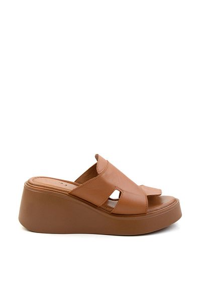 Bambi Γυναικείες παντόφλες Tan Leather K04359022303