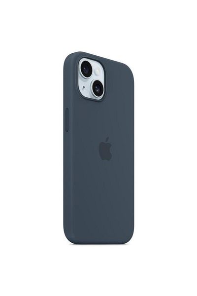Apple Husa Originala Silicon iPhone 15 Plus, MagSafe, Storm Blue