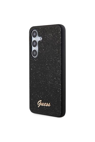 Guess Tpu case Glitter Flakes Metal Logo Samsung Galaxy S24 Plus Black