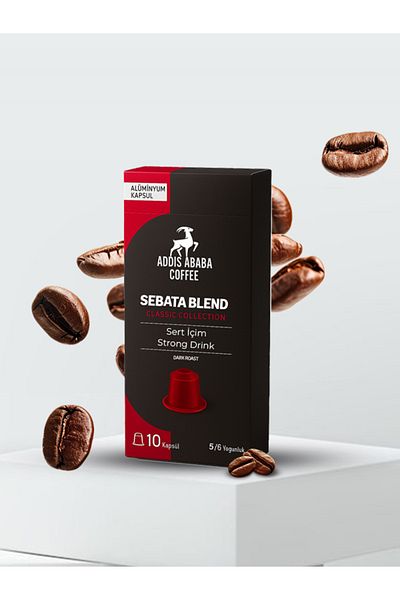 Addis Ababa Coffee Sebata Blend Capsule Coffee 10 Pack (Nespresso Compatible Aluminum Capsule Coffee)