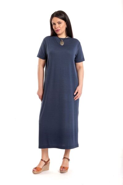 Eranthe Rochie Dama Lunga Tricot, Bleumarin inchis din Viscoza