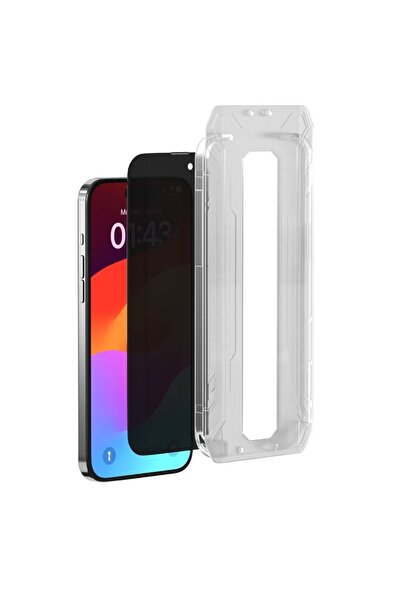Devia Folie Sticla Van Series Full Privacy iPhone 15 Pro, cu kit montare Negru