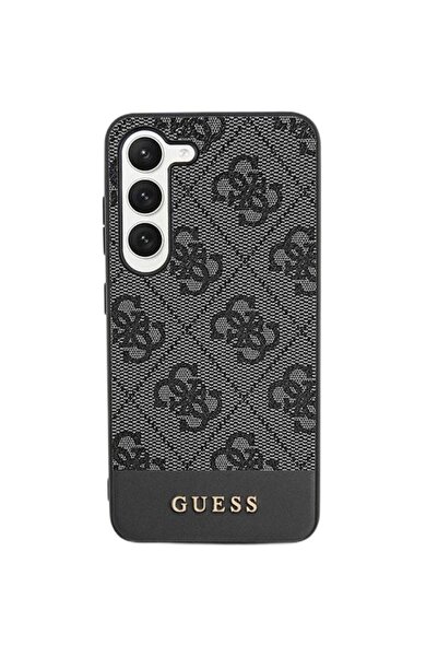 Guess Λογότυπο Husa 4G με ρίγες για Samsung Galaxy S24 Plus, γκρι