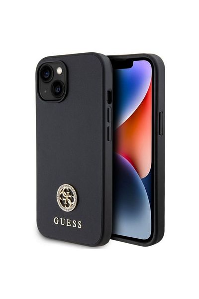 Guess Case 4g Strass Metal Logo Iphone 15 Black