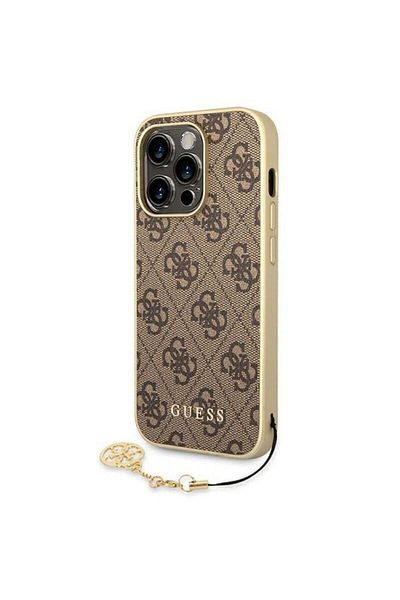 Guess Case 4G Charms iPhone 14 Pro Brown