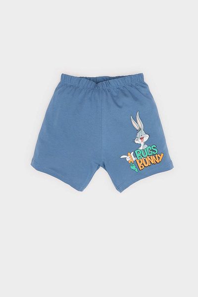 DeFacto E7693 Blue Baby Boy Looney Tunes 2'Li Set Short Sleeve T-Shirt Shorts