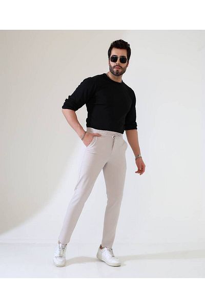 Benim Denim Men's Waist Full Elastic Stone Looser Jogger Knitted Casual Pant