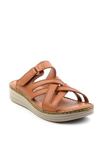 Bambi Taba Leather Women's Slippers K04281030603