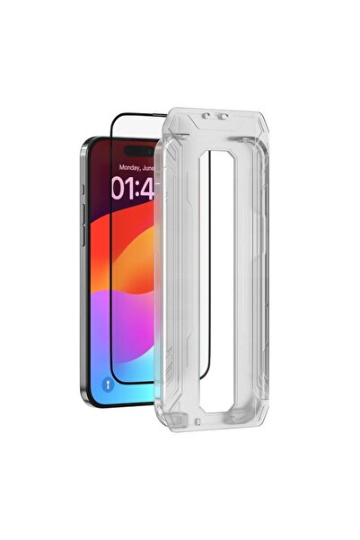 Devia Folie Sticla Van Series Full Screen Ultra-Thin iPhone 15 Pro, cu kit mo...