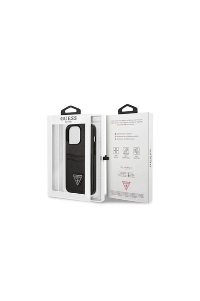 Guess Iphone 13 Pro Saffiano Double Card Case Black