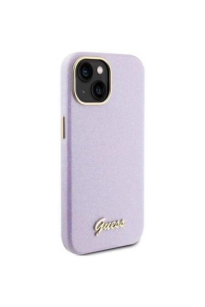 Guess Glitter Case Full Wrapped Iphone 15 Lilac