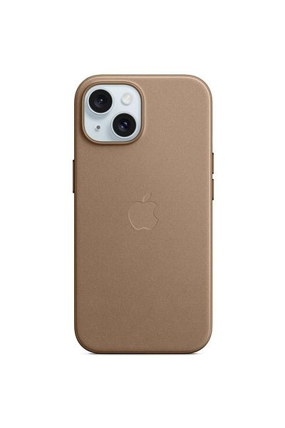 Apple Husa Originala FineWoven iPhone 15 Plus, MagSafe, Taupe