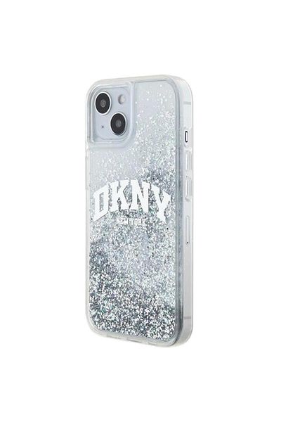 Dkny Case Liquid Glitter Big Logo Iphone 15 / 14 / 13 White