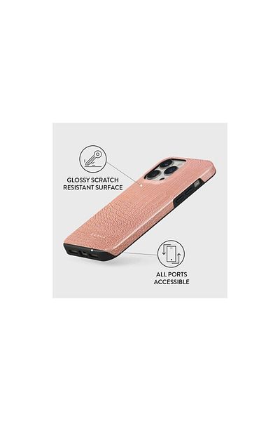 BURGA Iphone 14 Pro Max Dual Layer Pink Croco case