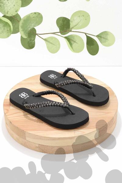 Bambi Black Platinum Women's Slippers K04376000459