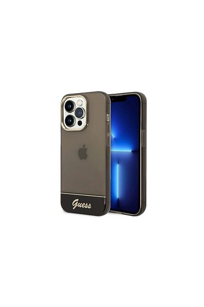 Guess Iphone 14 Pro Camera Outline Translucent Case Black
