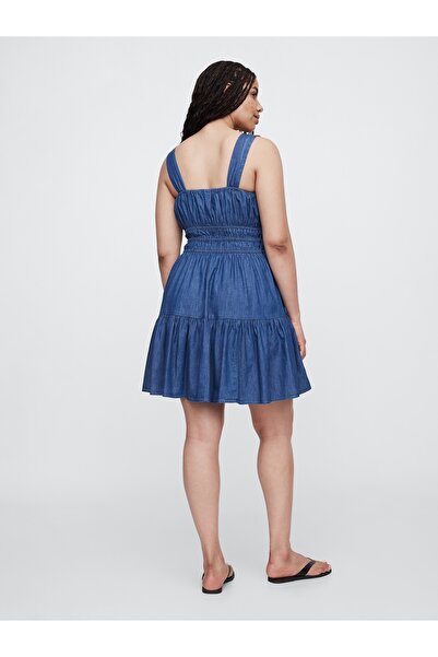 GAP Kadın Koyu Mavi Kare Yaka Elbise