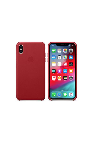 Apple Husa Original iPhone XS Max Leather Red (piele naturala)