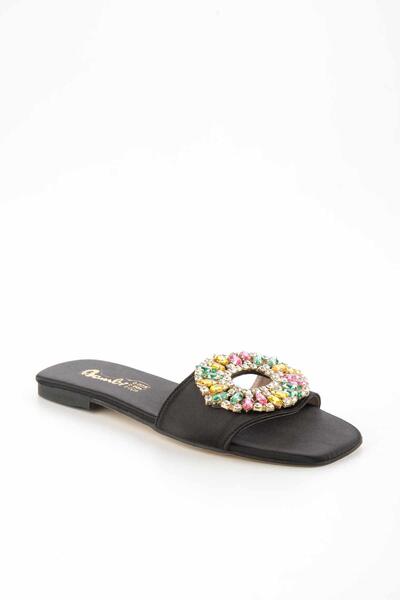 Bambi Black Multicolor Women's Slippers K04828197738