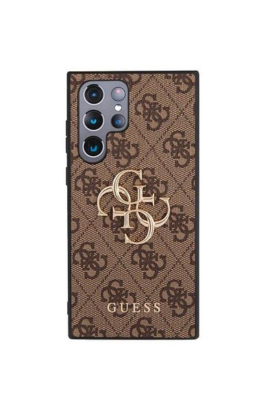 Guess Pu 4g Metal Logo Samsung Galaxy S23 Ultra Brown Case