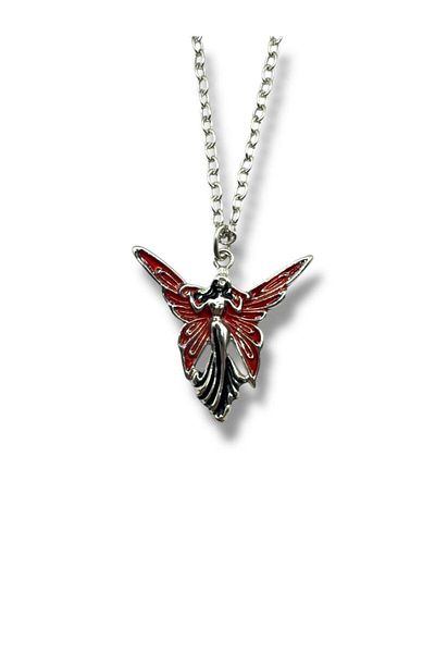 Herşey Nota Unisex Necklace with Red Fairy Figure – Fantastic and Magical Design with 60 cm Chain